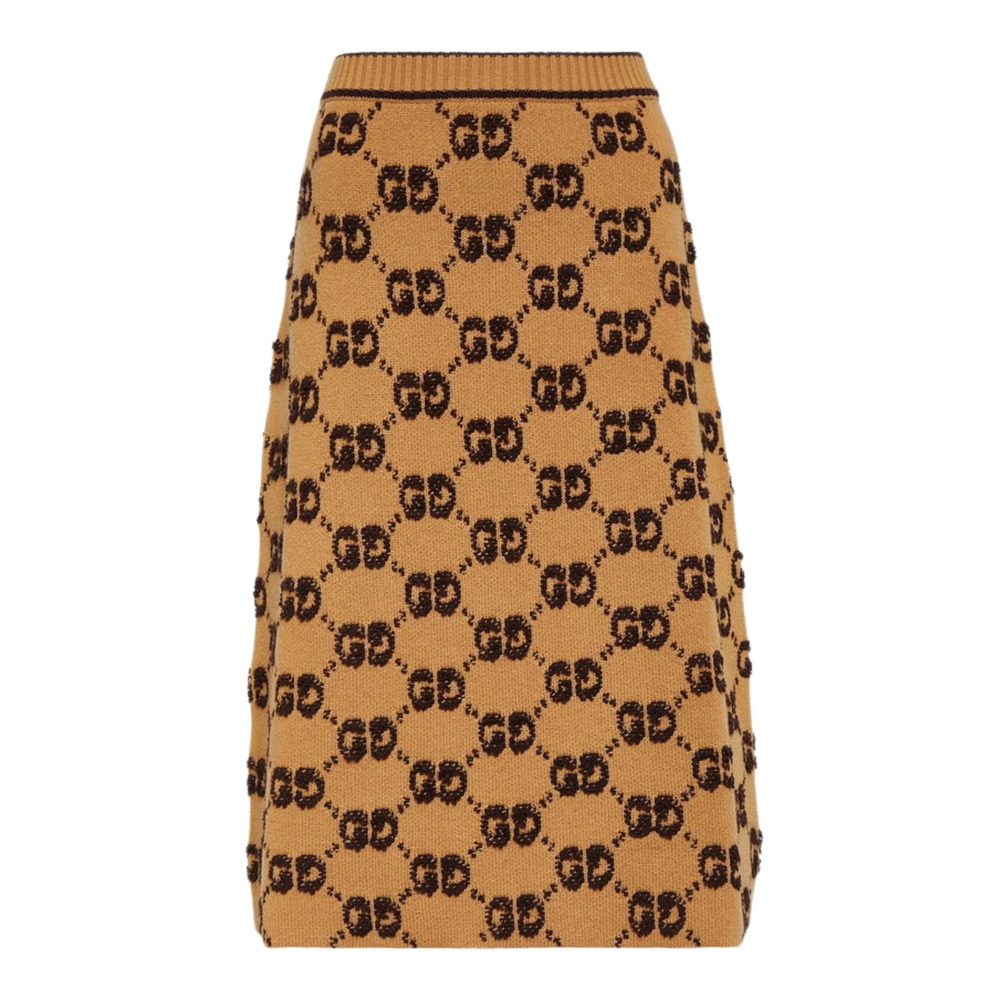 Gucci - GG Logo Jacquard Wool Bouclé Midi Skirt - S